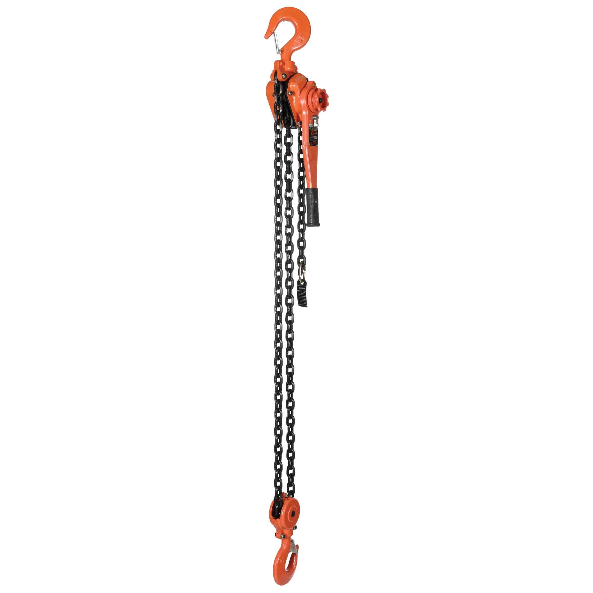 Vestil Steel Professional Lever Hoist 5 Ft. Lift Height 12,000 Lb. Capacity Orange